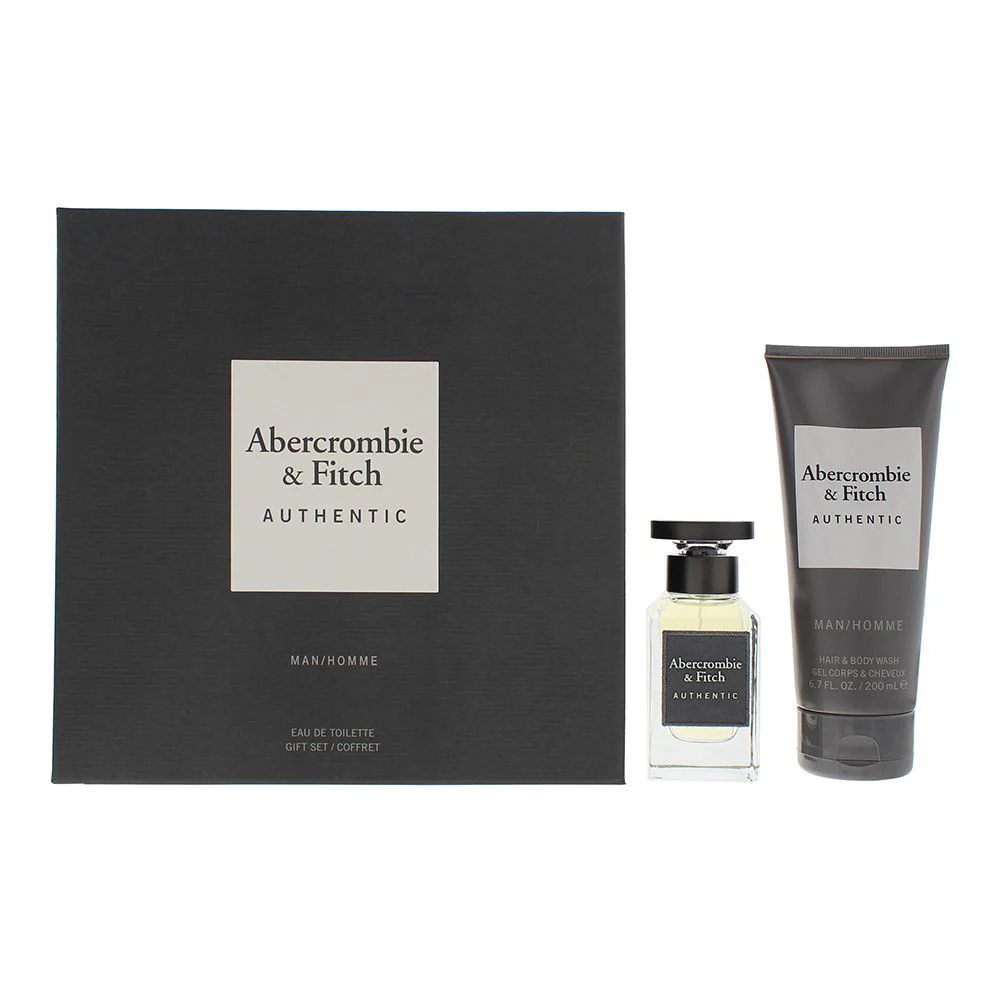 Abercrombie Fitch Authentic Man 2Piece Gift Set: EDT 50ml - Hair Body Wash 200ml