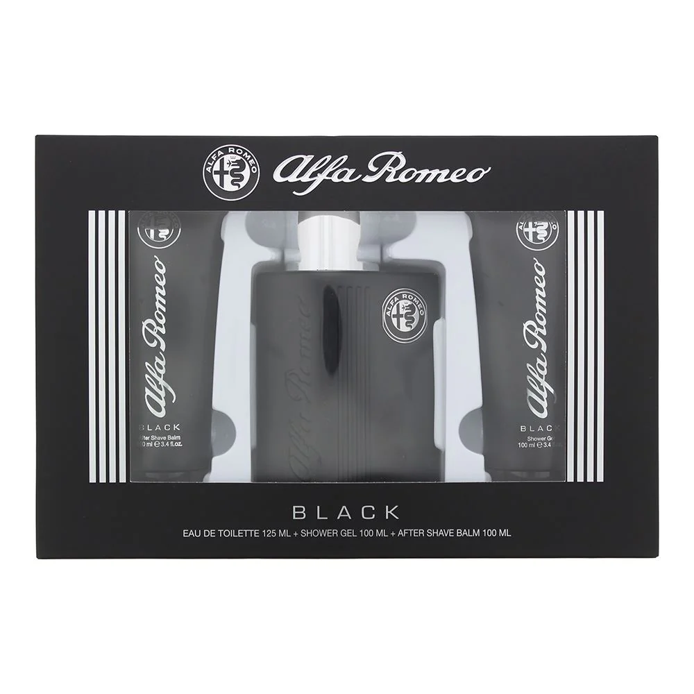 Alfa Romeo Black 3 Piece Gift Set For Men