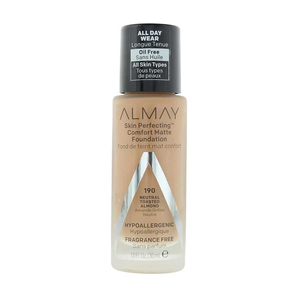 Almay Skin Perfecting Comfort Matte 190 Neutral Toasted Almond Foundation 30ml