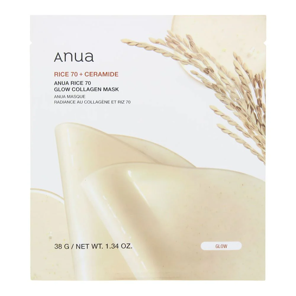 Anua Rice 70  Ceramide glow Collagen Mask 38g For Women