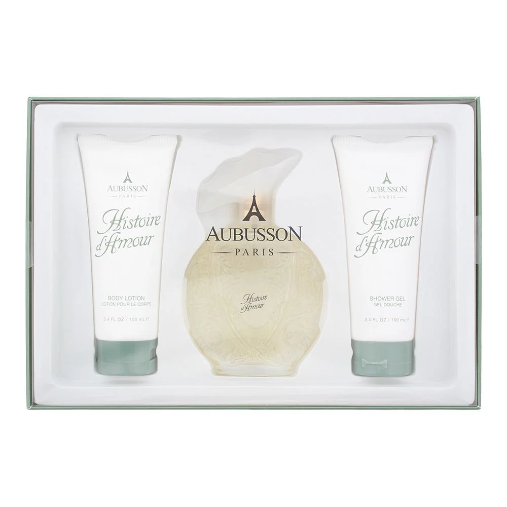Aubusson Histoire D'amour Gift Set EDP 100ml -Body Lotion 100ml-Shower Gel 100ml