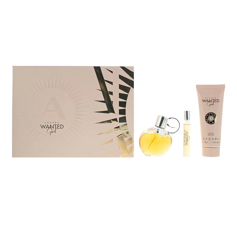 Azzaro Wanted Girl 3 Piece Gift Set: EDP 80ml - Body Milk 100ml - EDP 7.5ml