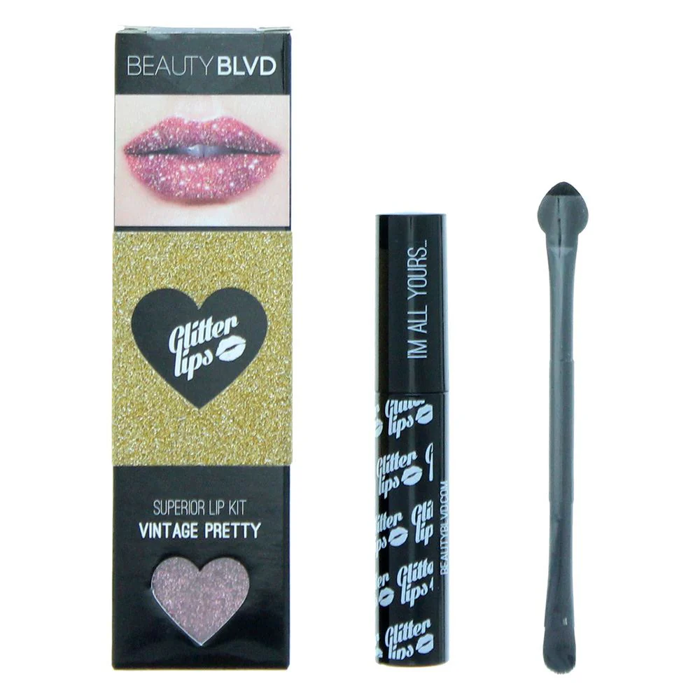 Beauty Blvd Glitter Lips Vintage Pretty 3 Piece Gift Set