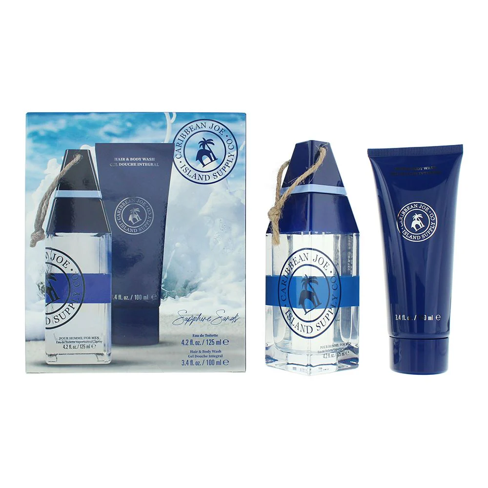 Caribbean Joe Island Supply Sapphire Sands Photobox 2 Piece Gift Set For Men