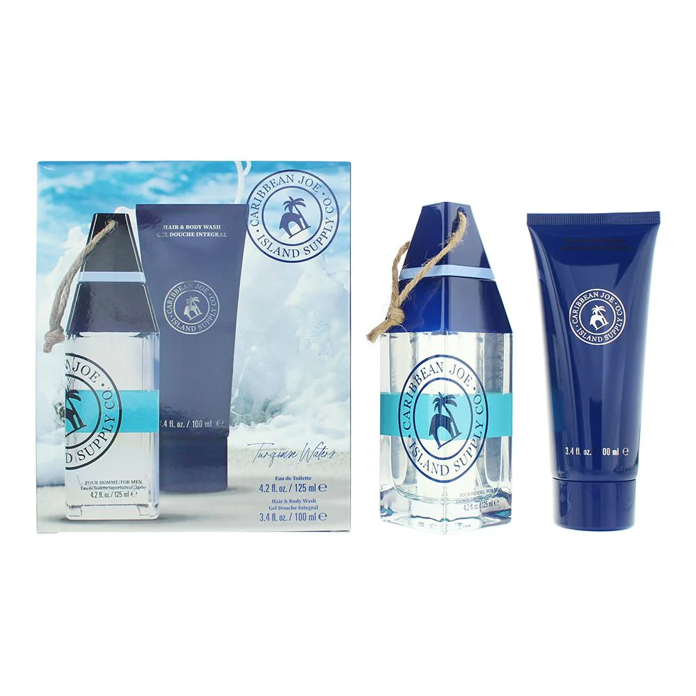 Caribbean Joe Island Supply Turquoise Waters Photobox 2 Piece Gift Set For Men