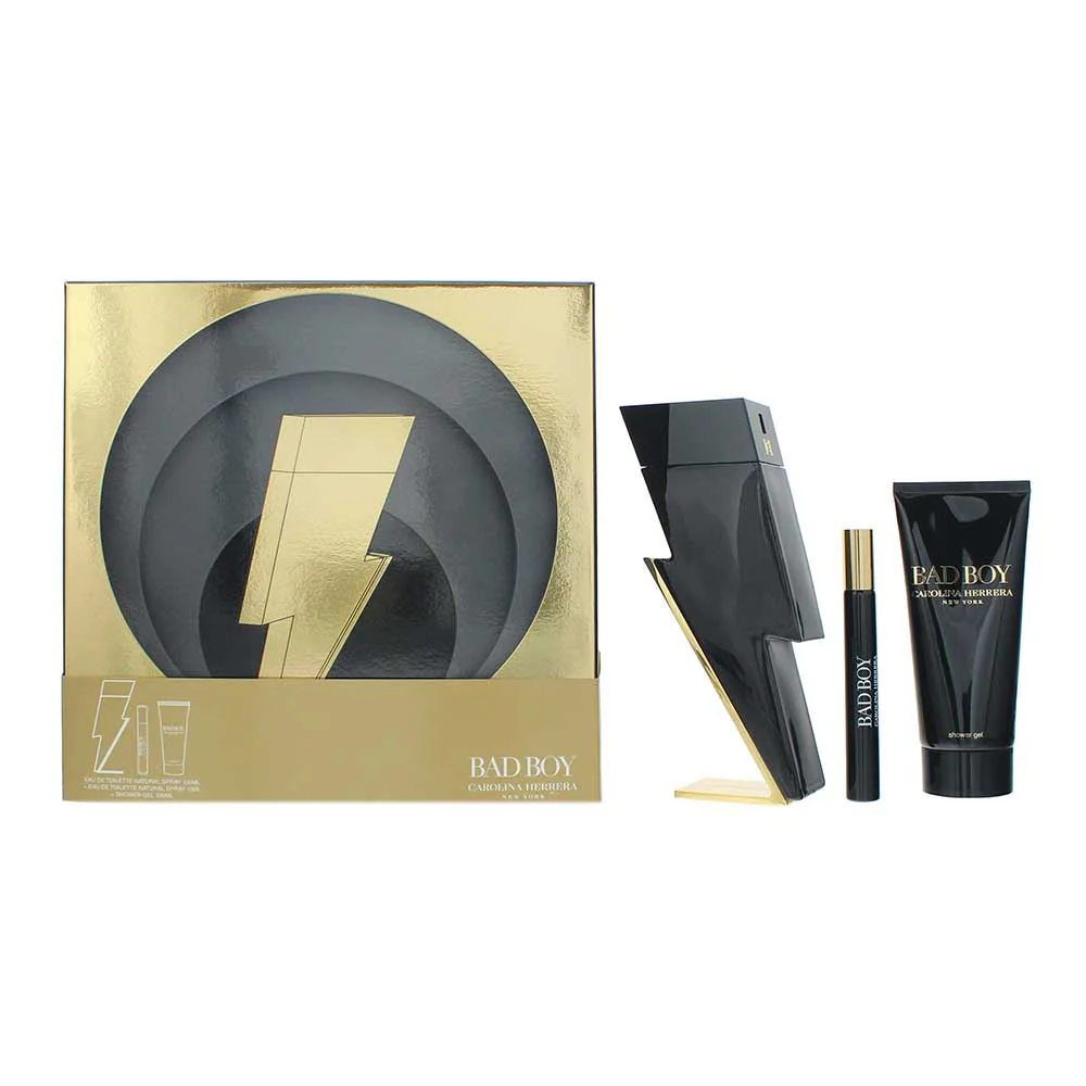 Carolina Herrera Bad Boy 3 Piece Gift Set: EDT 100ml - Eau De Toilet For Women