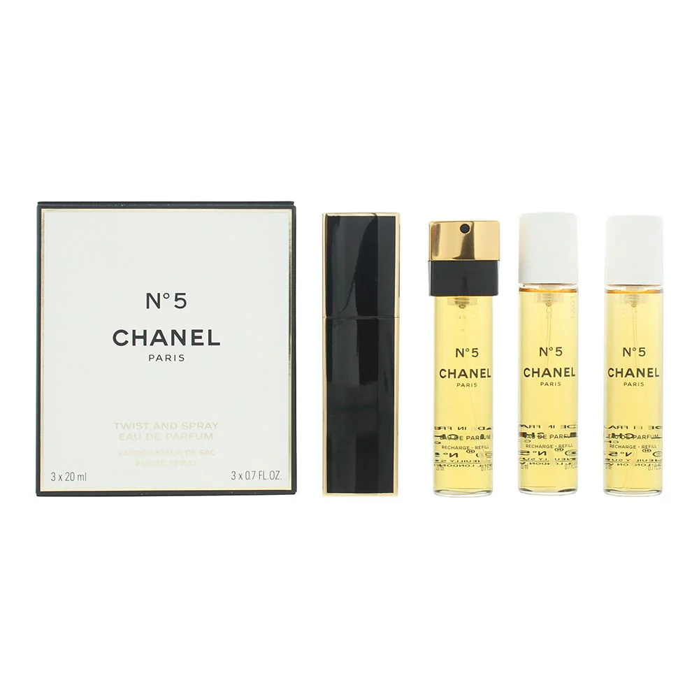 Chanel No. 5 Twist & Spray Eau De Parfum 3 X 20ml For Women