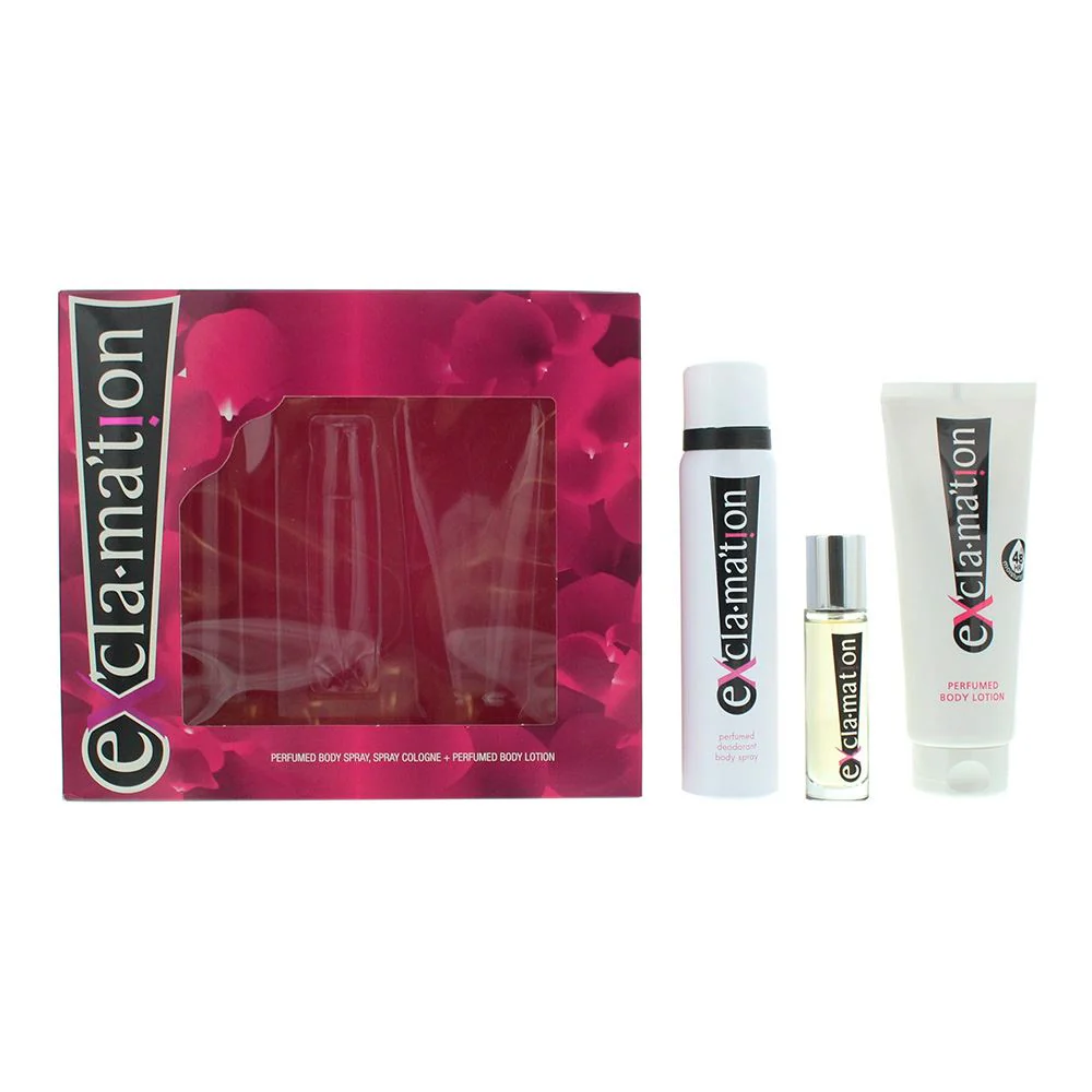 Coty Exclamation Gift Set: Cologne 15ml,Body90ml,Body Lotion 115ml
