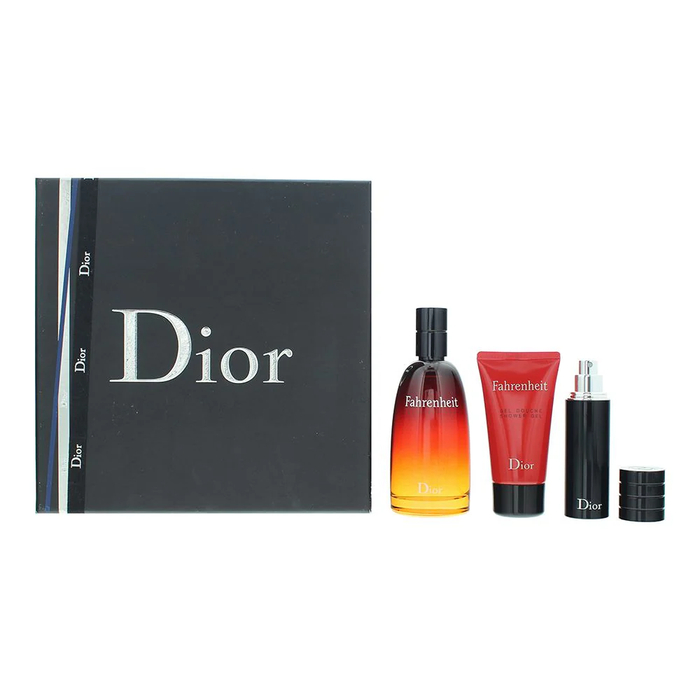 Dior Fahrenheit 3 Piece Gift Set: EDT 100ml - EDT 10ml - Shower Gel 50ml For Men