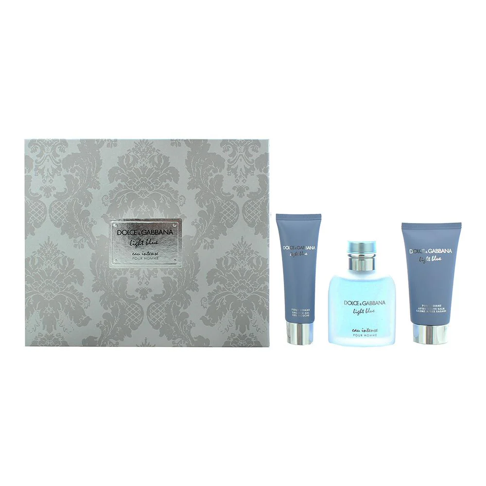 Dolce & Gabbana Light Blue Eau Intense Pour Homme 3 Piece Gift Set Men