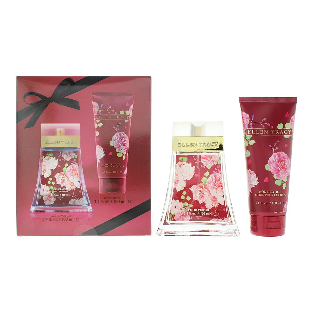 Ellen Tracy Classic Florals Red Sensational Photobox 2 Piece Gift Set For Women