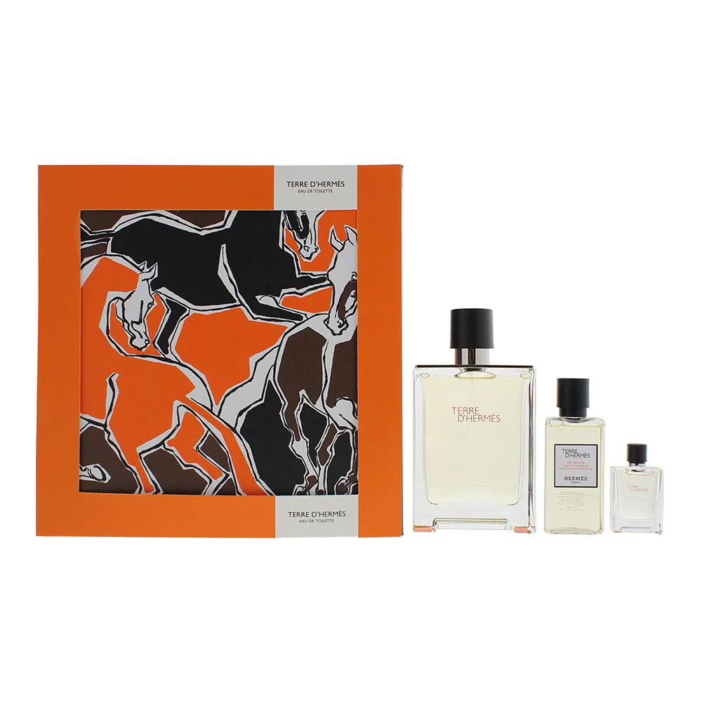 Hermes Terre D'Hermes 3 Piece Gift Set: EDT 100ml - EDT 5ml - Shower Gel 40ml
