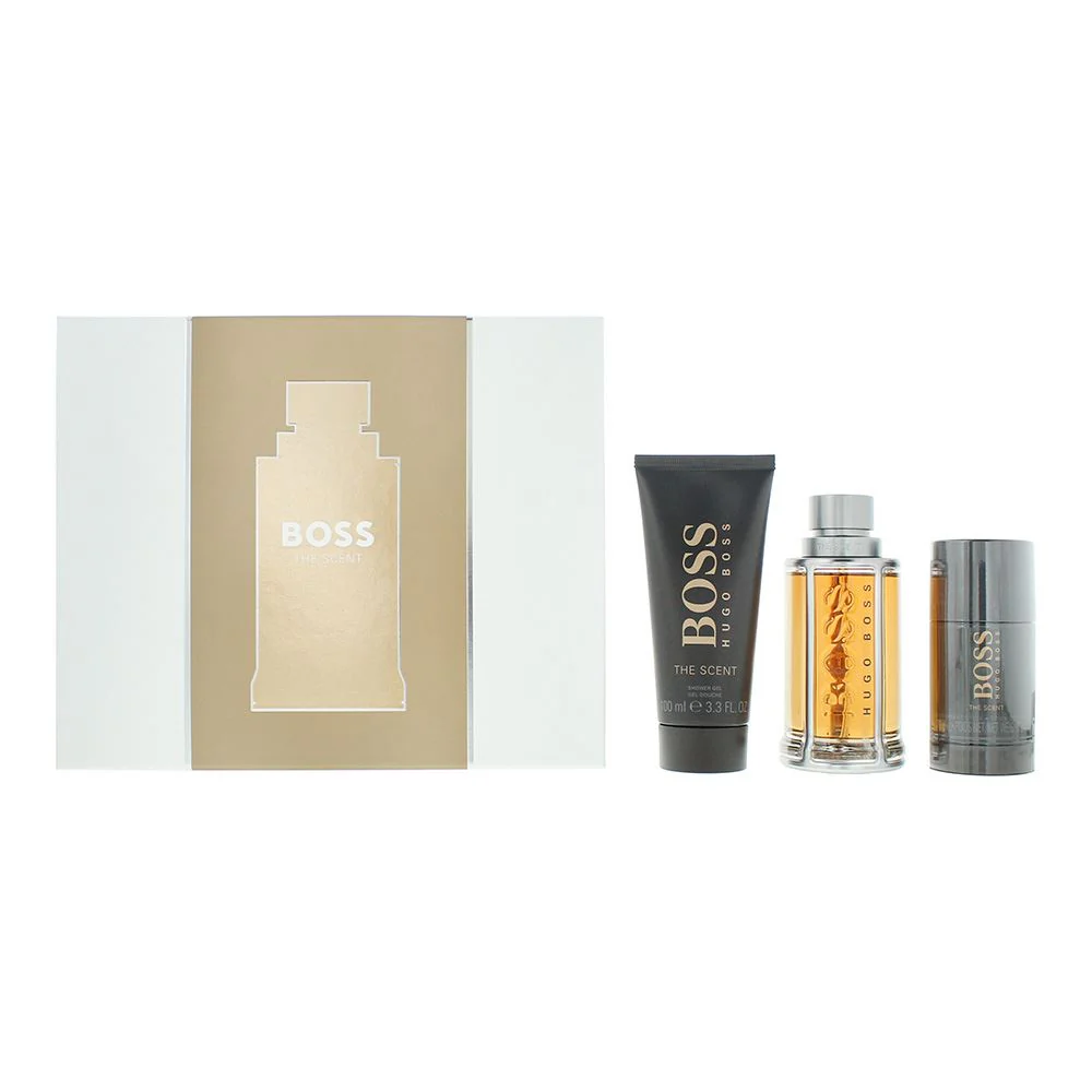 Hugo Boss The Scent 3pc Gift Set EDT 100ml  Shower Gel  Deodorant Stick