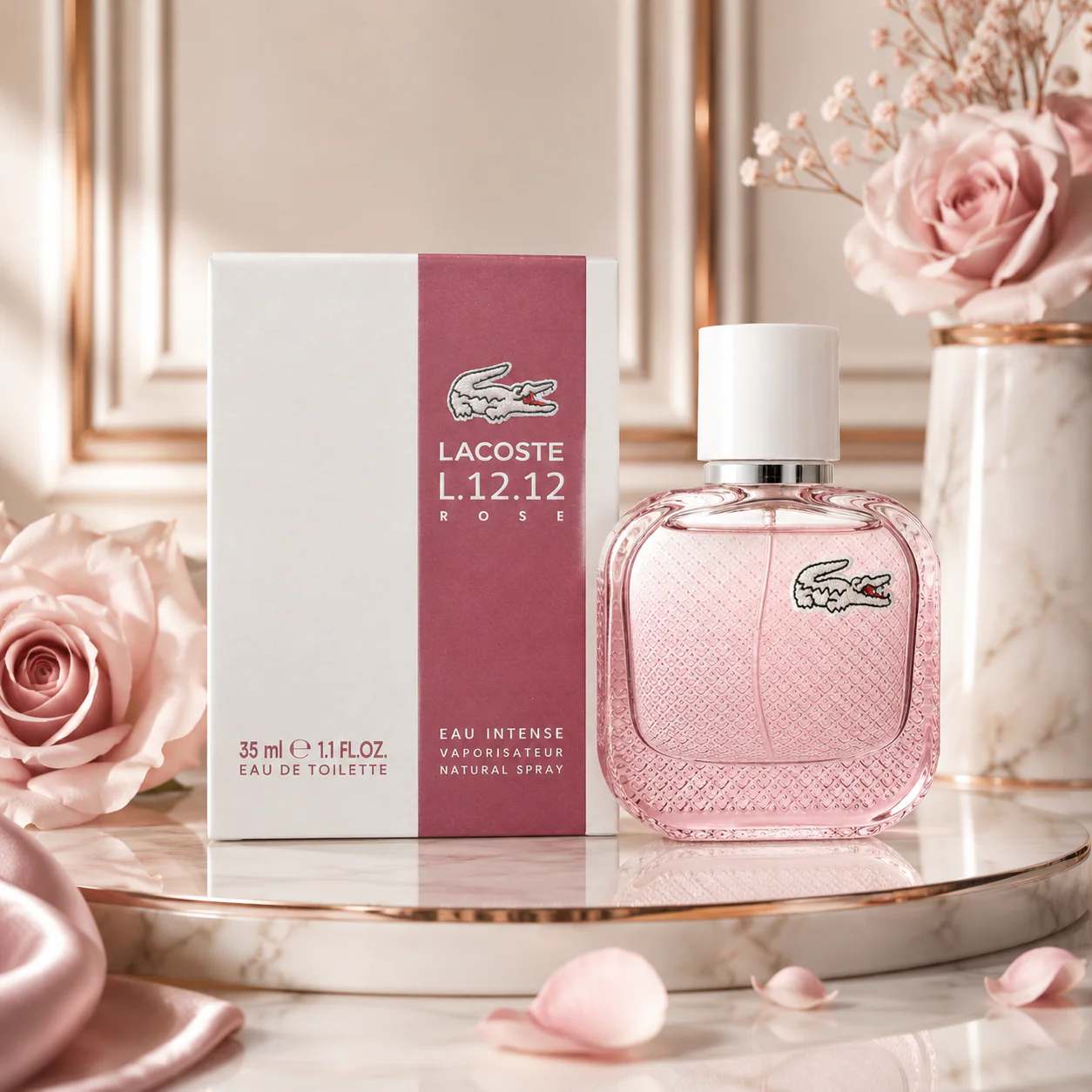 Lacoste Eau De Lacoste L.12.12 Rose Eau Intense Eau de Toilette 35ml Women Spray - Image 3