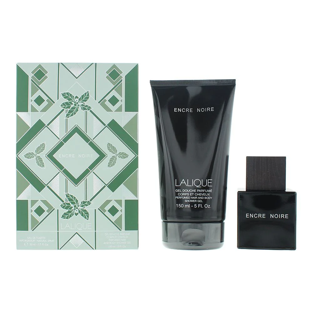 Lalique Encre Noire 2 Piece Gift Set: EDT 50ml - Shower Gel 150ml For Men
