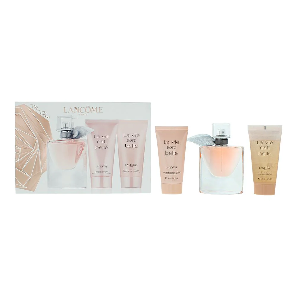 Lancome 3 Pcs Gift Set: EDP 30ml - Body Milk 50ml - Shower Gel 50ml For Women