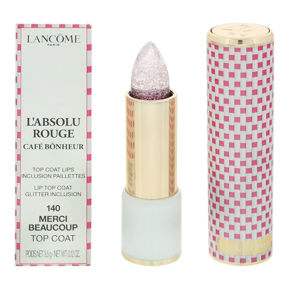 Lancome L'Absolu Rouge Cafe Bonheur 140 Merci Beaucoup Lip Top Coat 3.5g Women