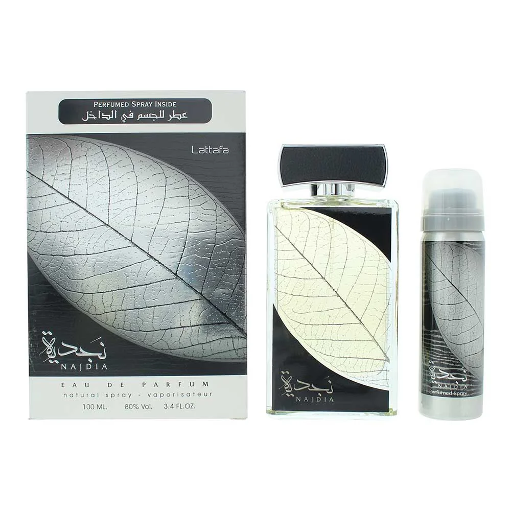 Lattafa Najdia 2 Piece Gift Set: EDP 100ml - Deodorant Spray 50ml For Unisex