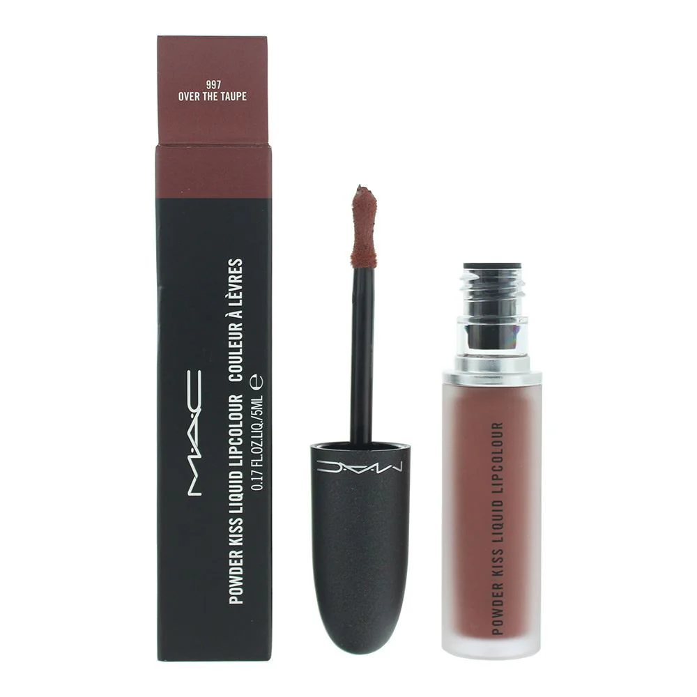 Mac Powder Kiss Liquid 997 Over The Taupe Lip Colour 5ml for Women