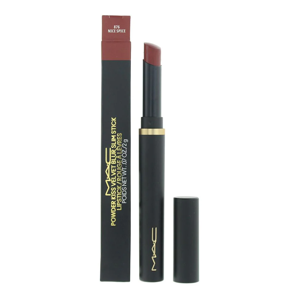 Mac Powder Kiss Velvet Blur Slim Stick 876 Nice Spice Lipstick 2g For Women