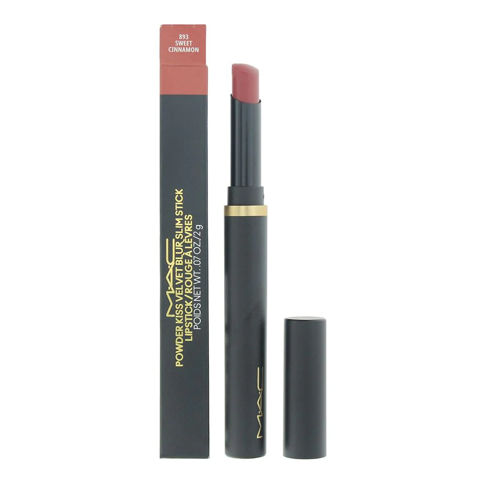Mac Powder Kiss Velvet Blur Slim Stick 893 Sweet Cinnamon Lipstick 2g For Women