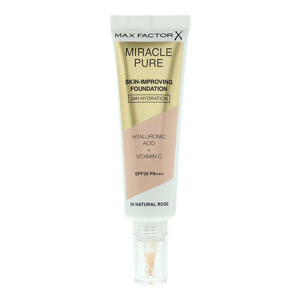 Max Factor Miracle Pure 24H Hydration 50 Natural Rose Foundation 30ml For Women