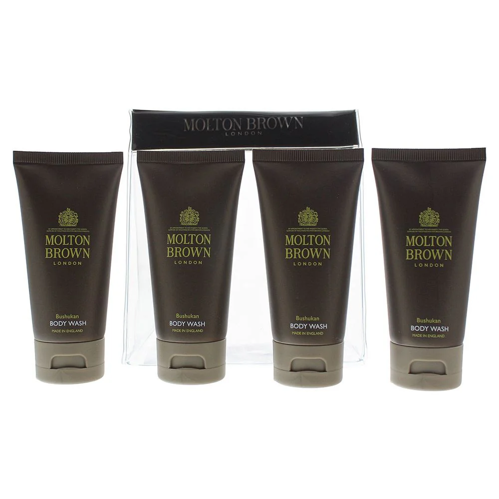 Molton Brown Bushukan 4 Piece Gift Set: 4X Body Wash 50ml Men