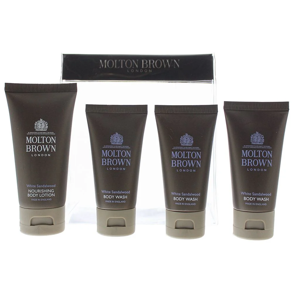 Molton Brown White Sandalwood 4 Piece Gift Set (BL 50ml  Body Wash 3 X 30ml)