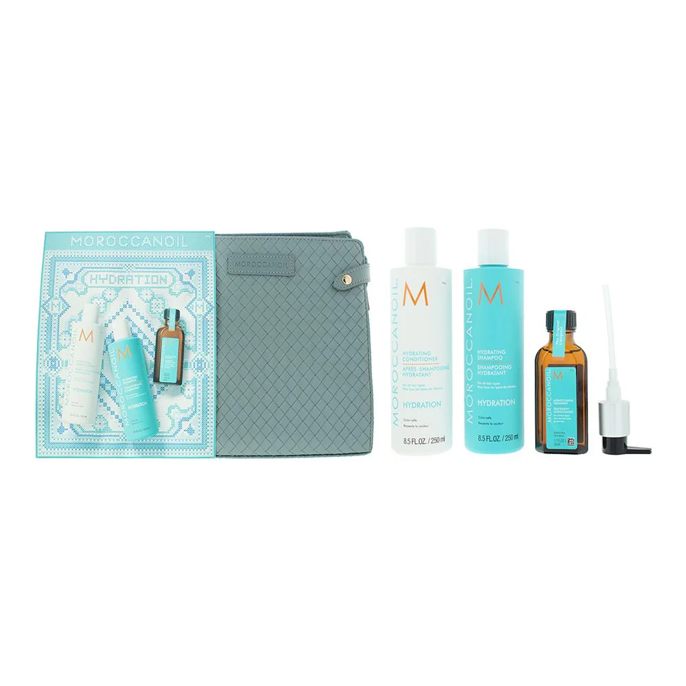 Moroccanoil Hydrating Hair 4 pcs Gift Set: Shampoo Mask Conditioner Bag Kit