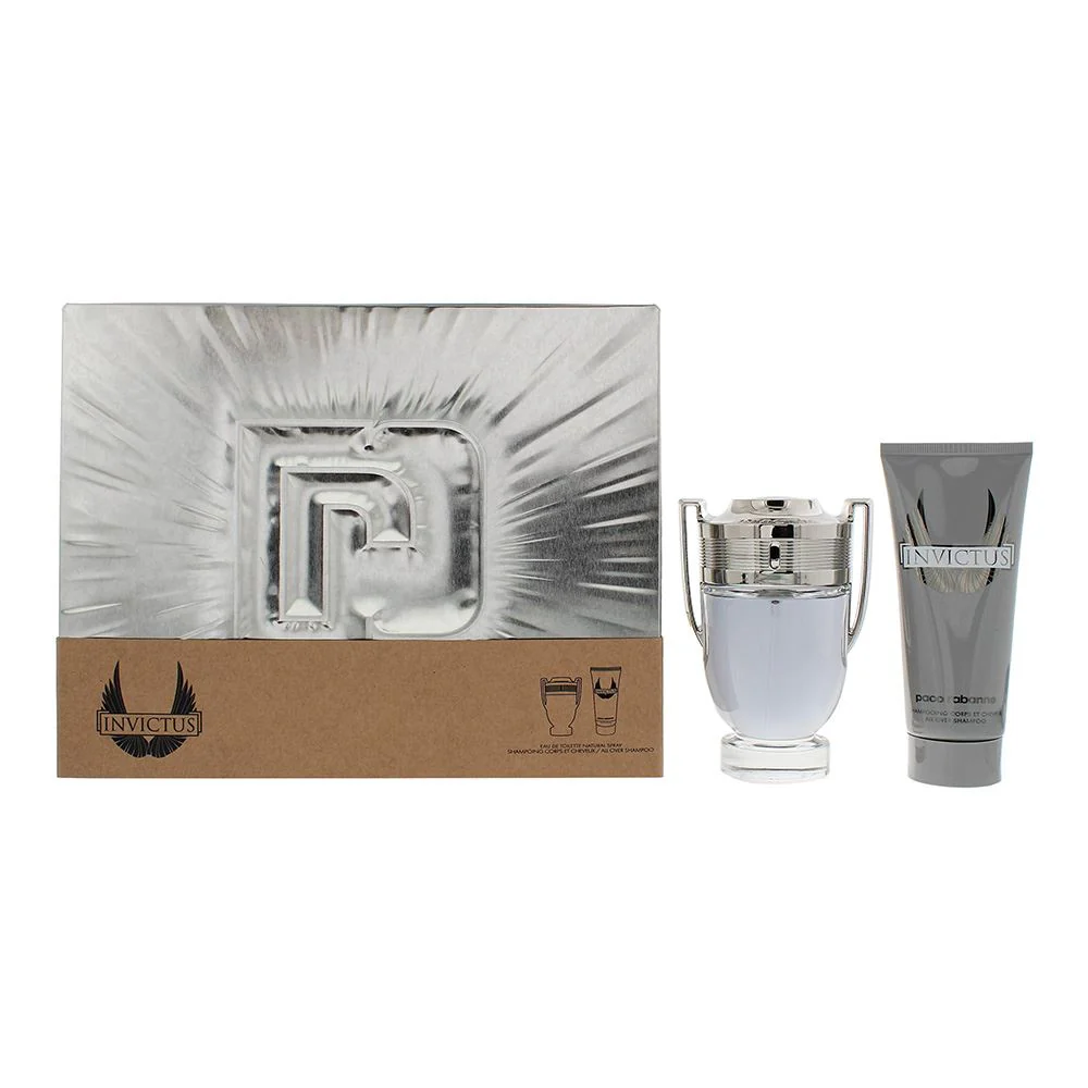 Paco Rabanne Invictus 2 Piece Gift Set: EDT 100ml - All Over Shampoo 100ml