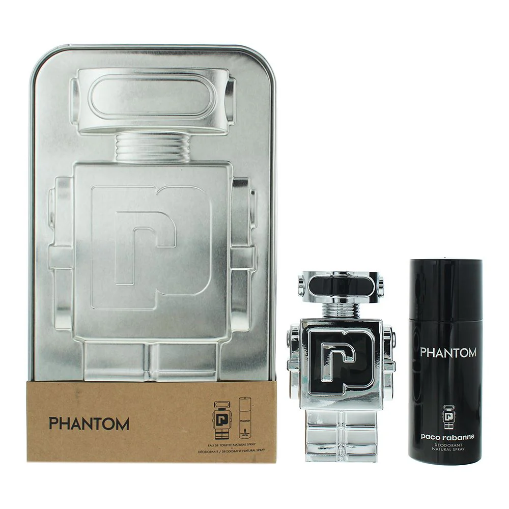 Paco Rabanne Phantom 2 Piece Gift Set: EDT 100ml - Deodorant Spray 1 For Men
