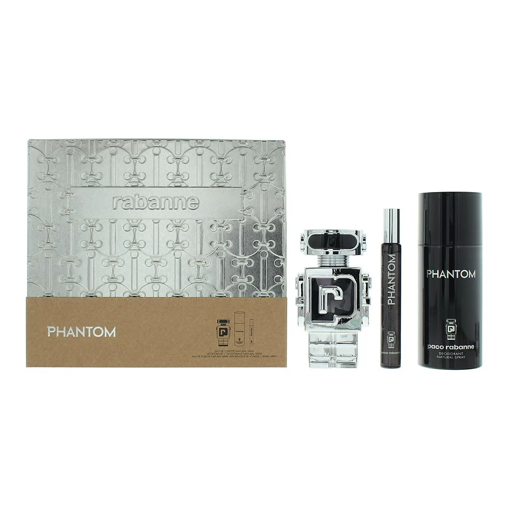 Paco Rabanne Phantom 3 Piece Gift Set For Men