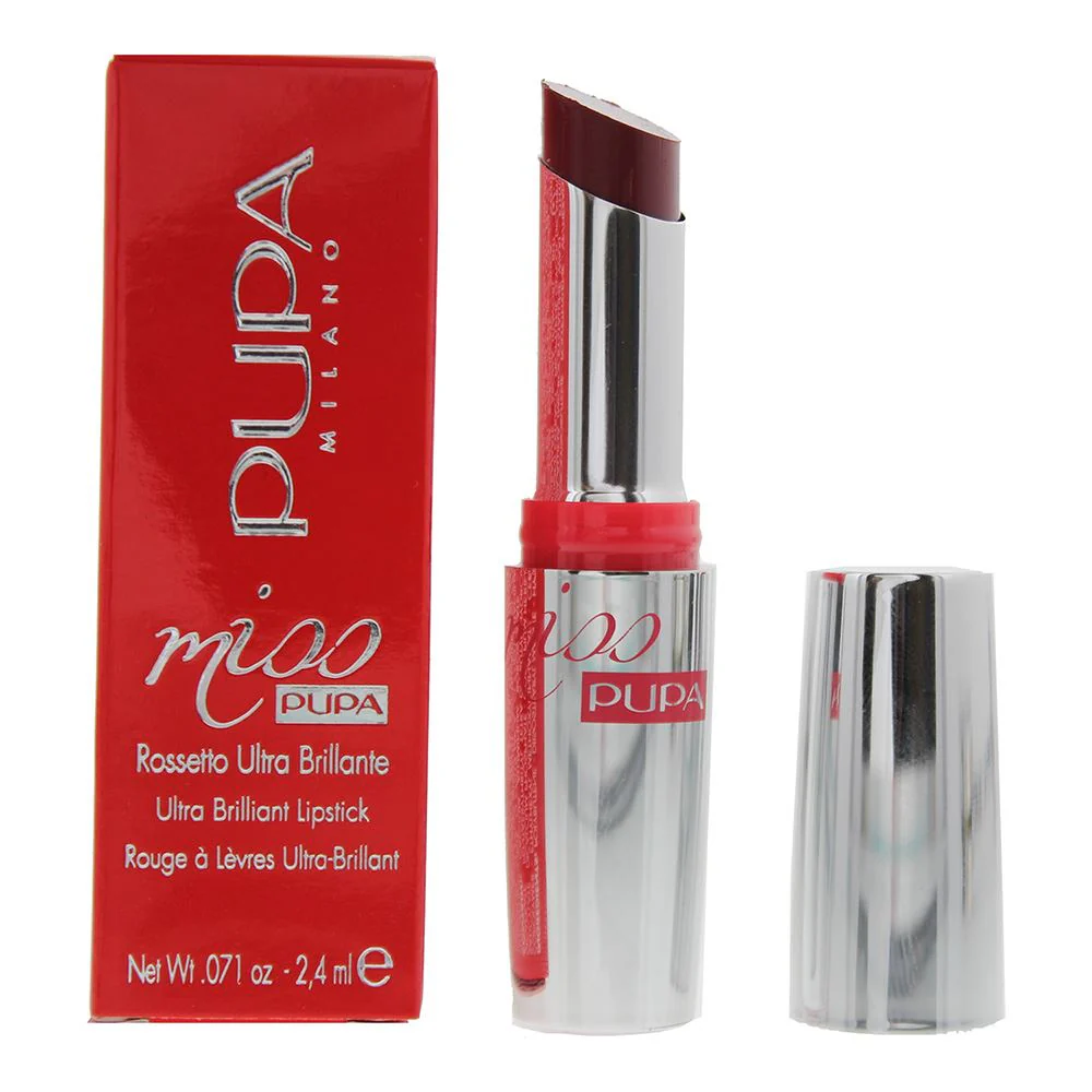 Pupa Miss Ultra Brilliant 504 Ruby Red Lipstick 2.4ml For Women