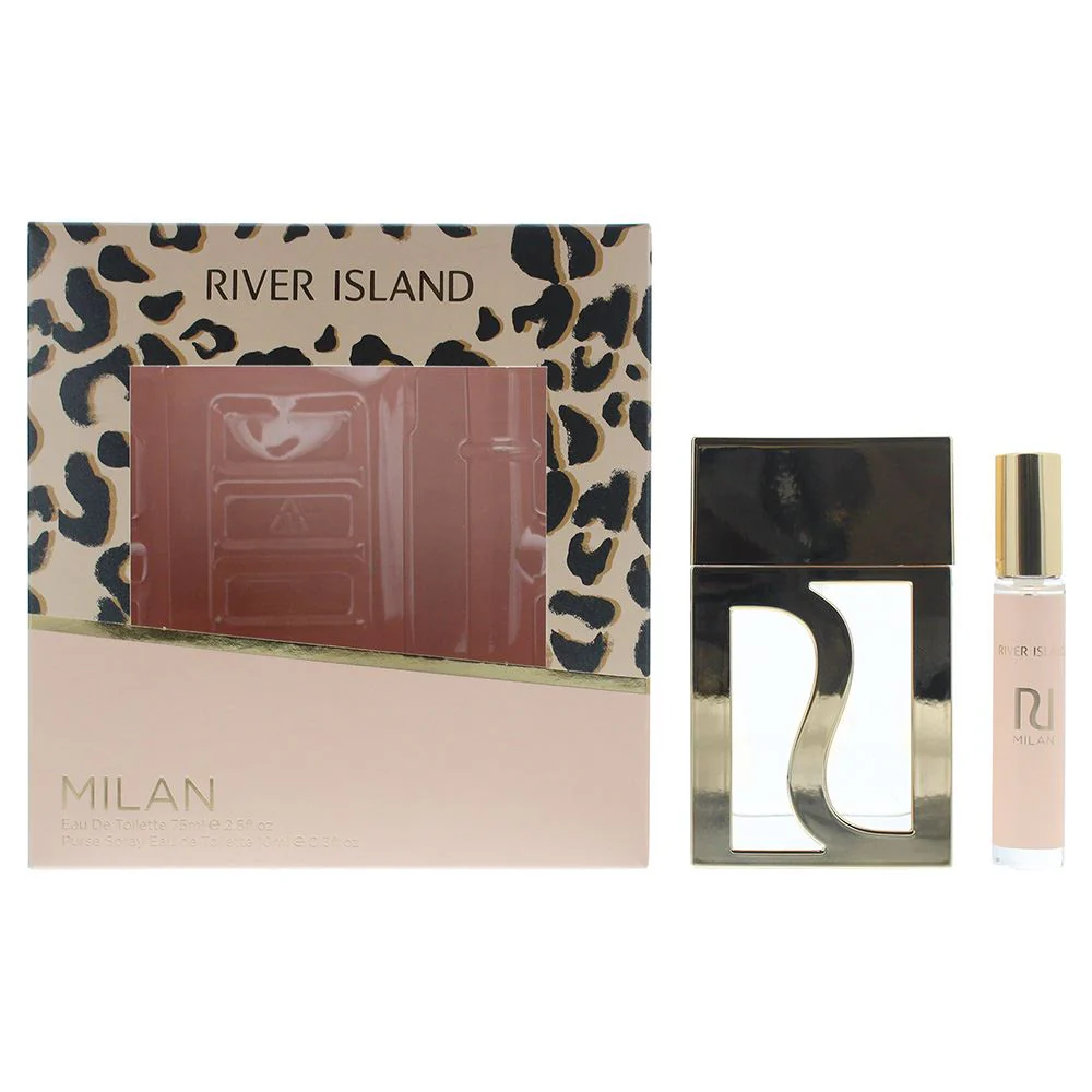 River Island Milan 2 Piece Gift Set: EDT 75ml - EDT 10ml Purse Women