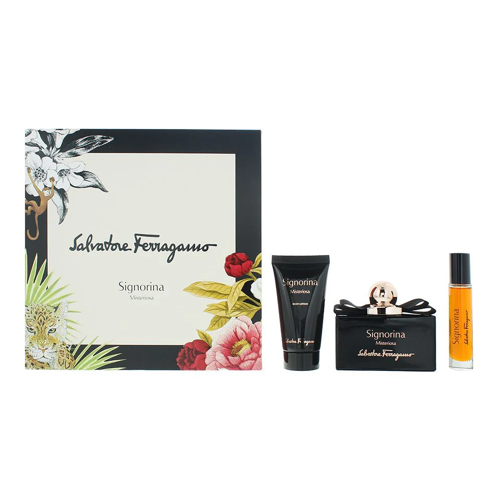 Salvatore Ferragamo Signorina Misteriosa 3 Ps Gift Set:100ml EDP, Lotion , Spray