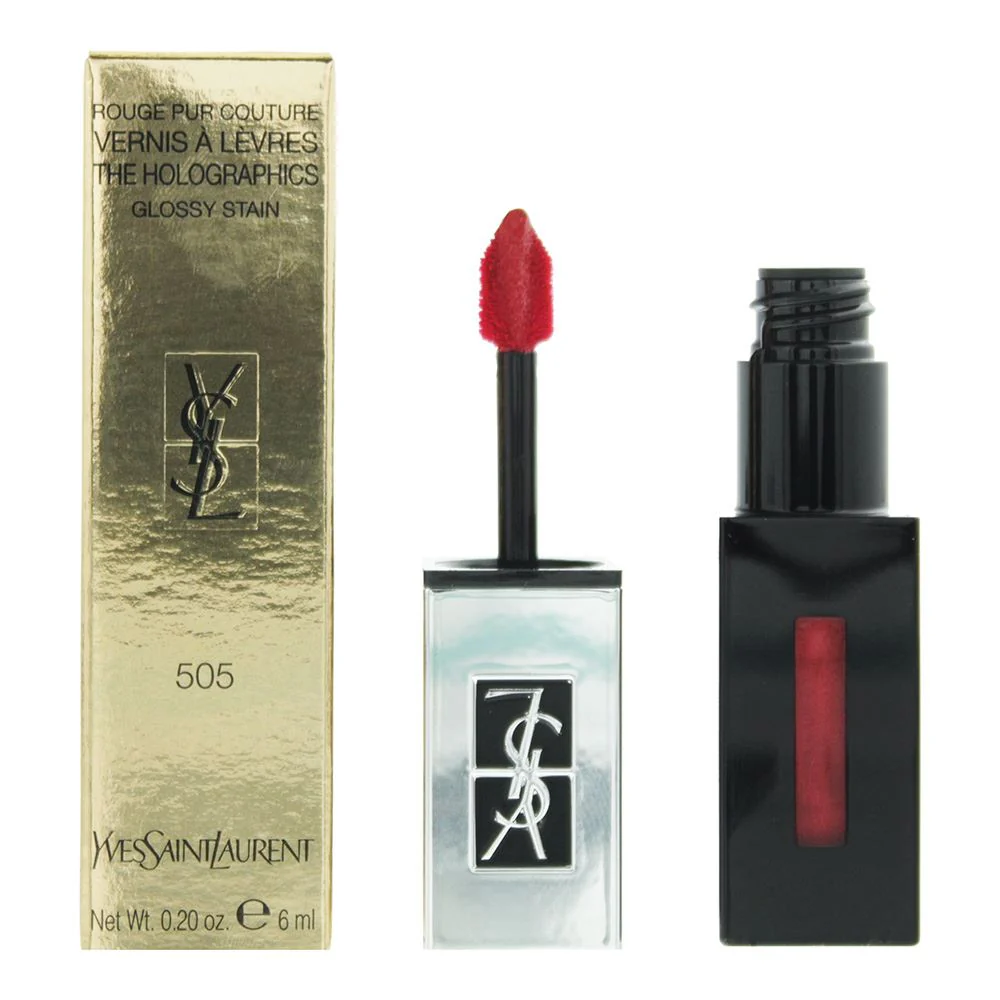 YSL Rouge Pur Couture Vernis A Levres 505 Video Red Lip Stain 6ml For Women