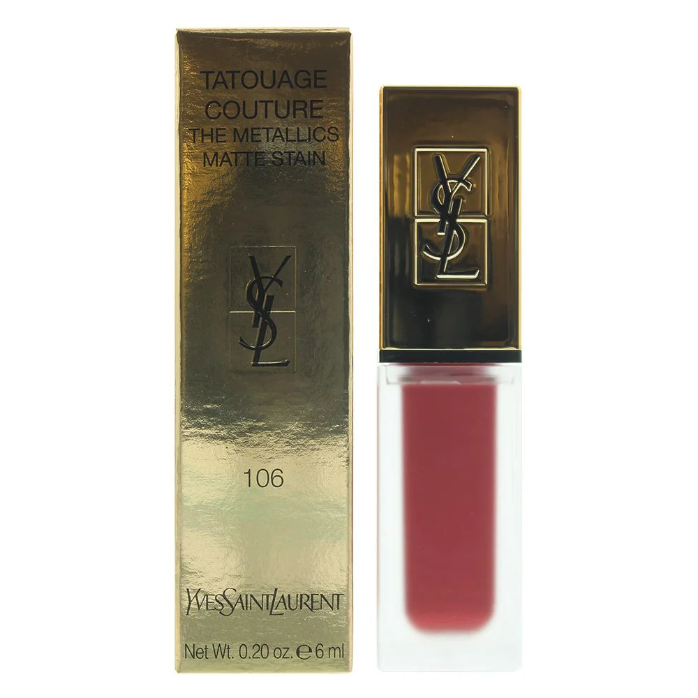 YSL Tatouage Couture The Metallics Matte 106 Gilded Fuchsia Rivals Lip Stain 6ml